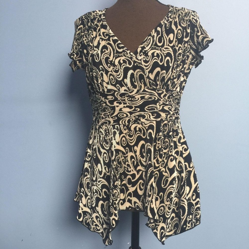 JTB Squiggle Surplice Top